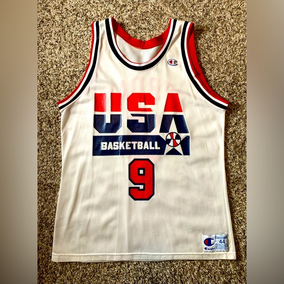 Champion Other - Vintage 90s Micheal Jordan Jersey USA Champion 1992 Olympic Dream Team 9 Sz 44